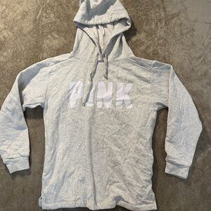 Victoria's Secret PINK Hoodie Women's Size Small Campus Oversized Fleece Gray